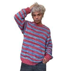Japanese Cav Empt Chunky Knit Striped Sweater Size M